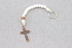 Footprints in the Sand Decade Keychain Rosary