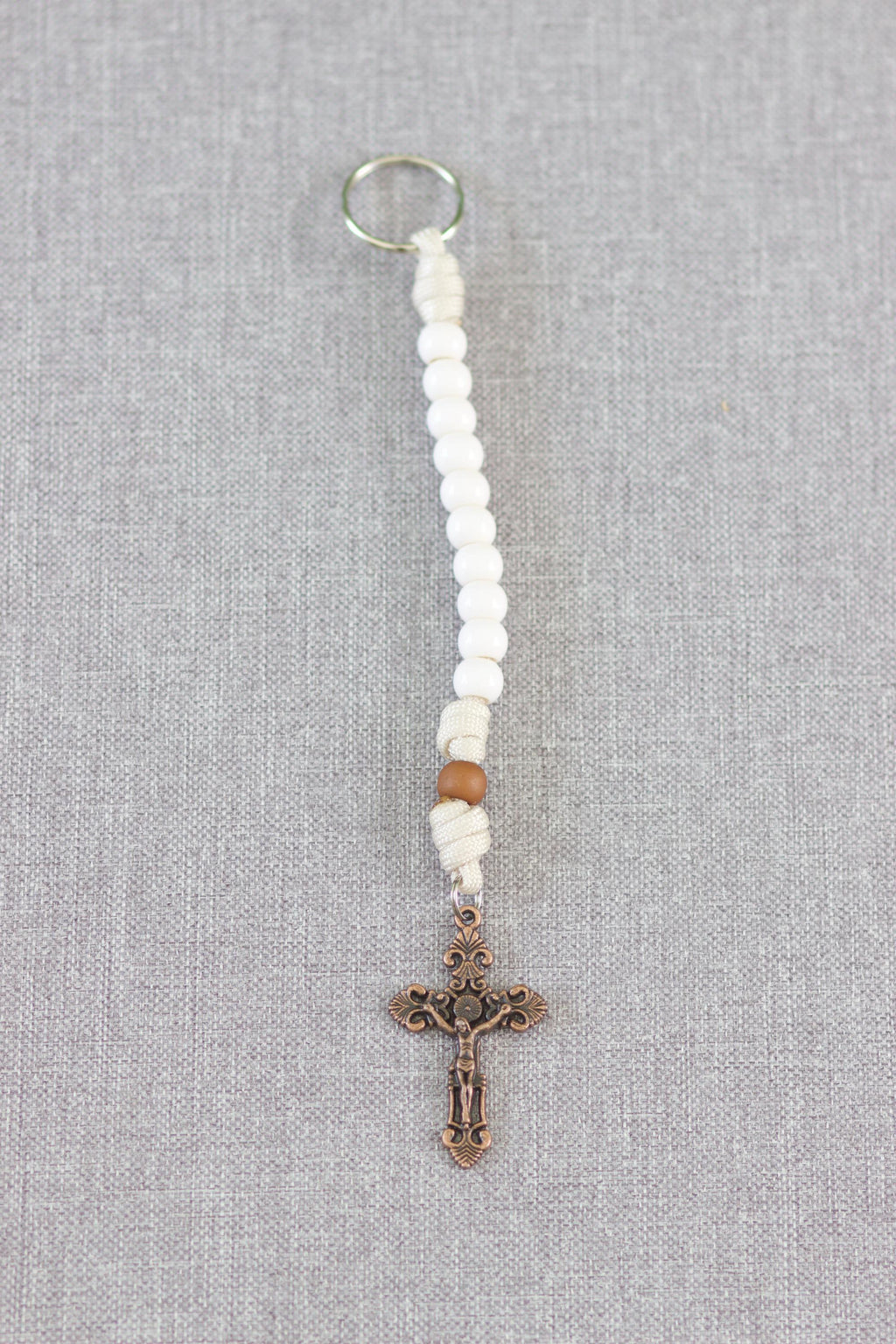 Footprints in the Sand Decade Keychain Rosary