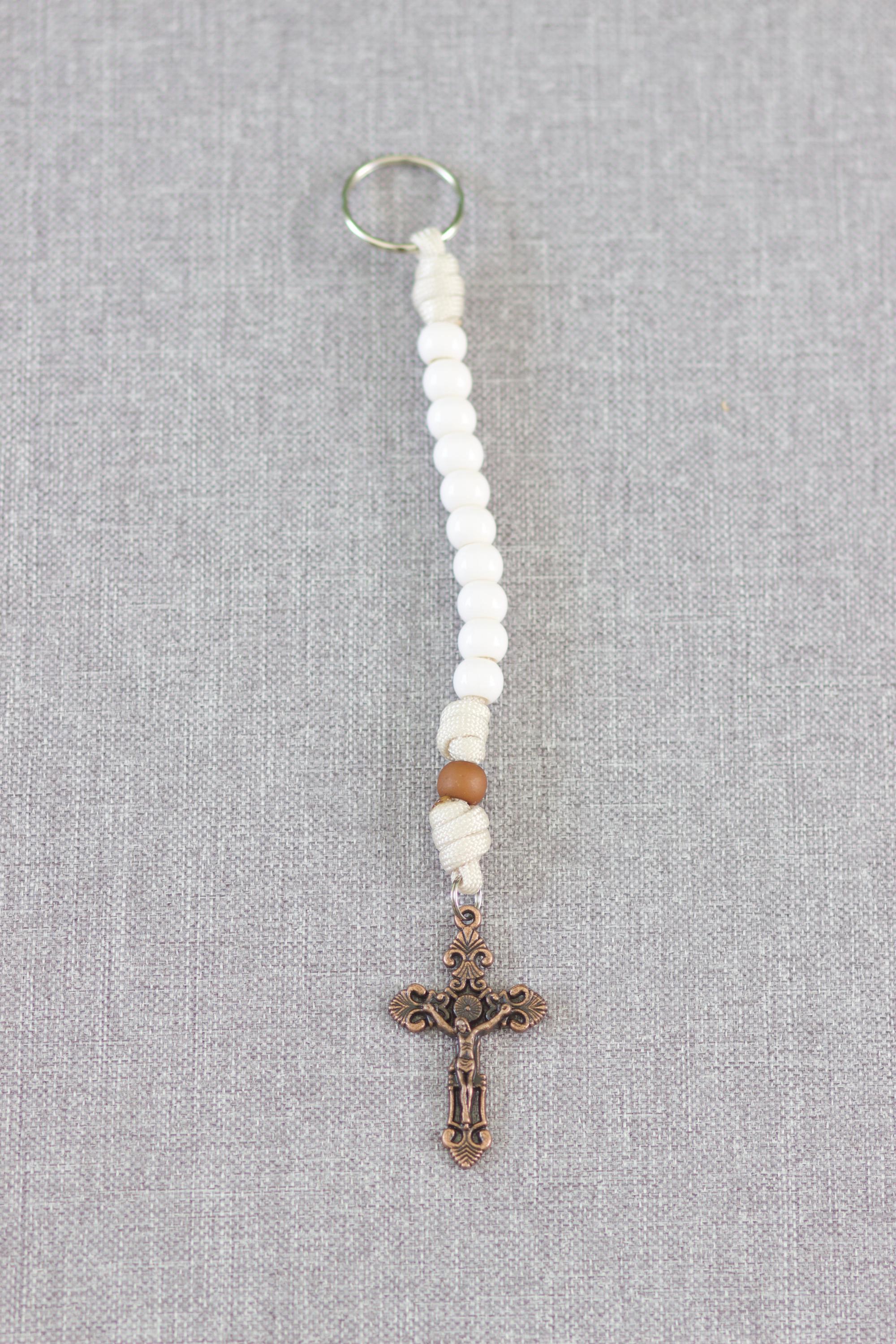 Footprints in the Sand Decade Keychain Rosary