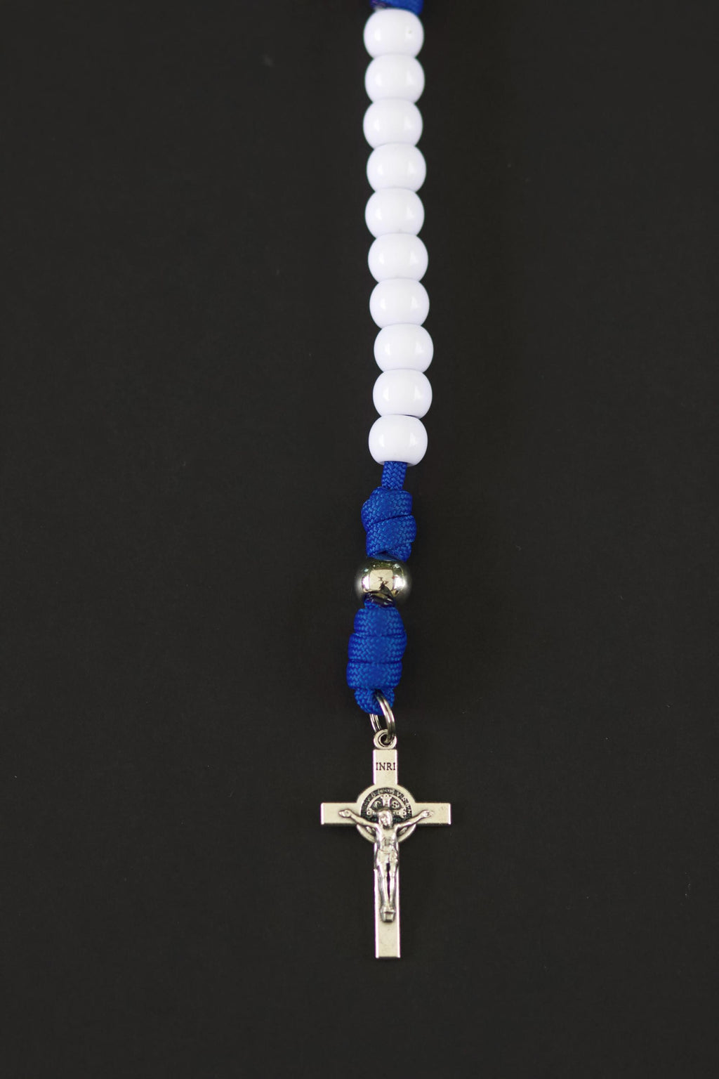Blue and White Decade Keychain Rosary