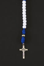 Blue and White Decade Keychain Rosary
