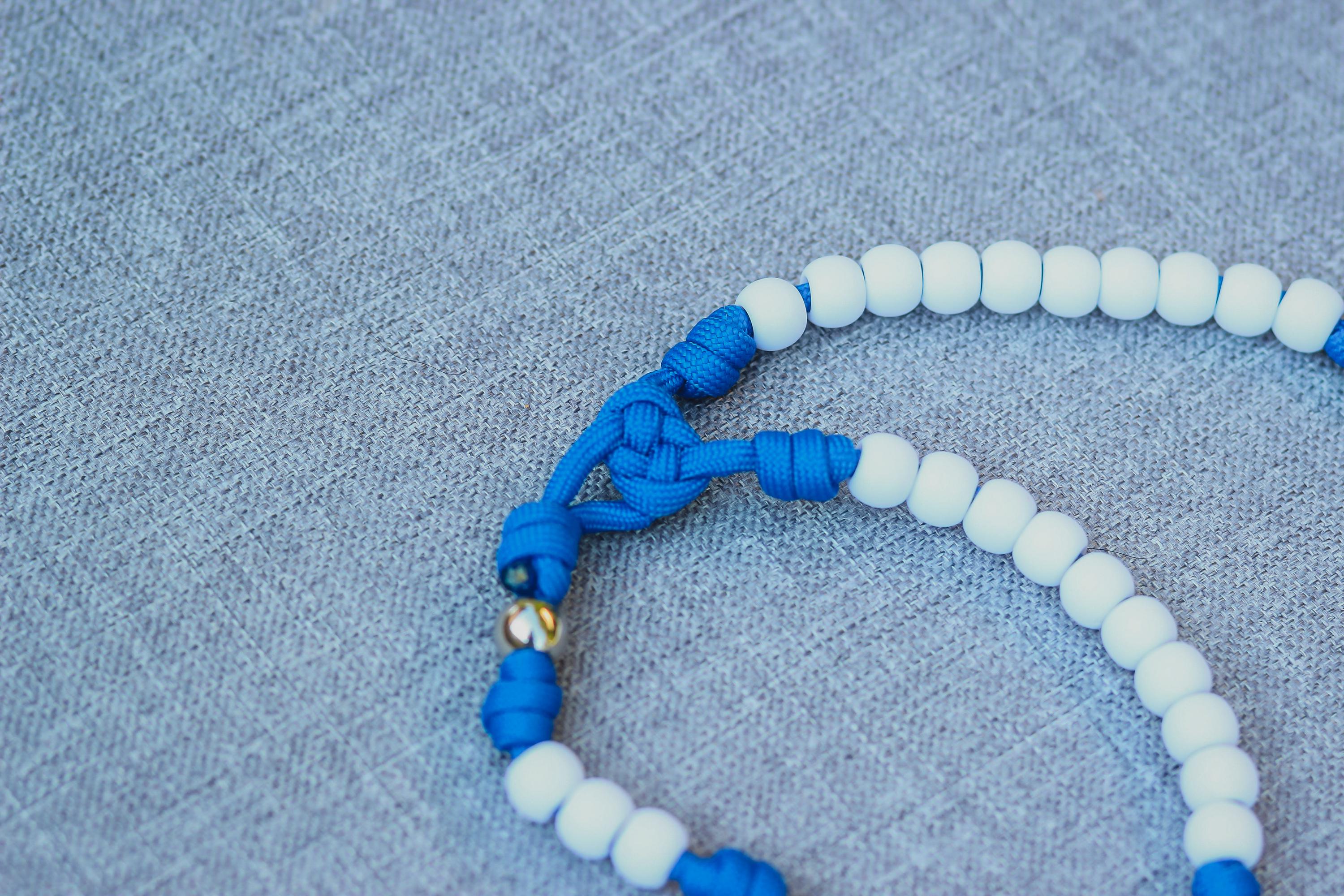 Blue and White Paracord Rosary