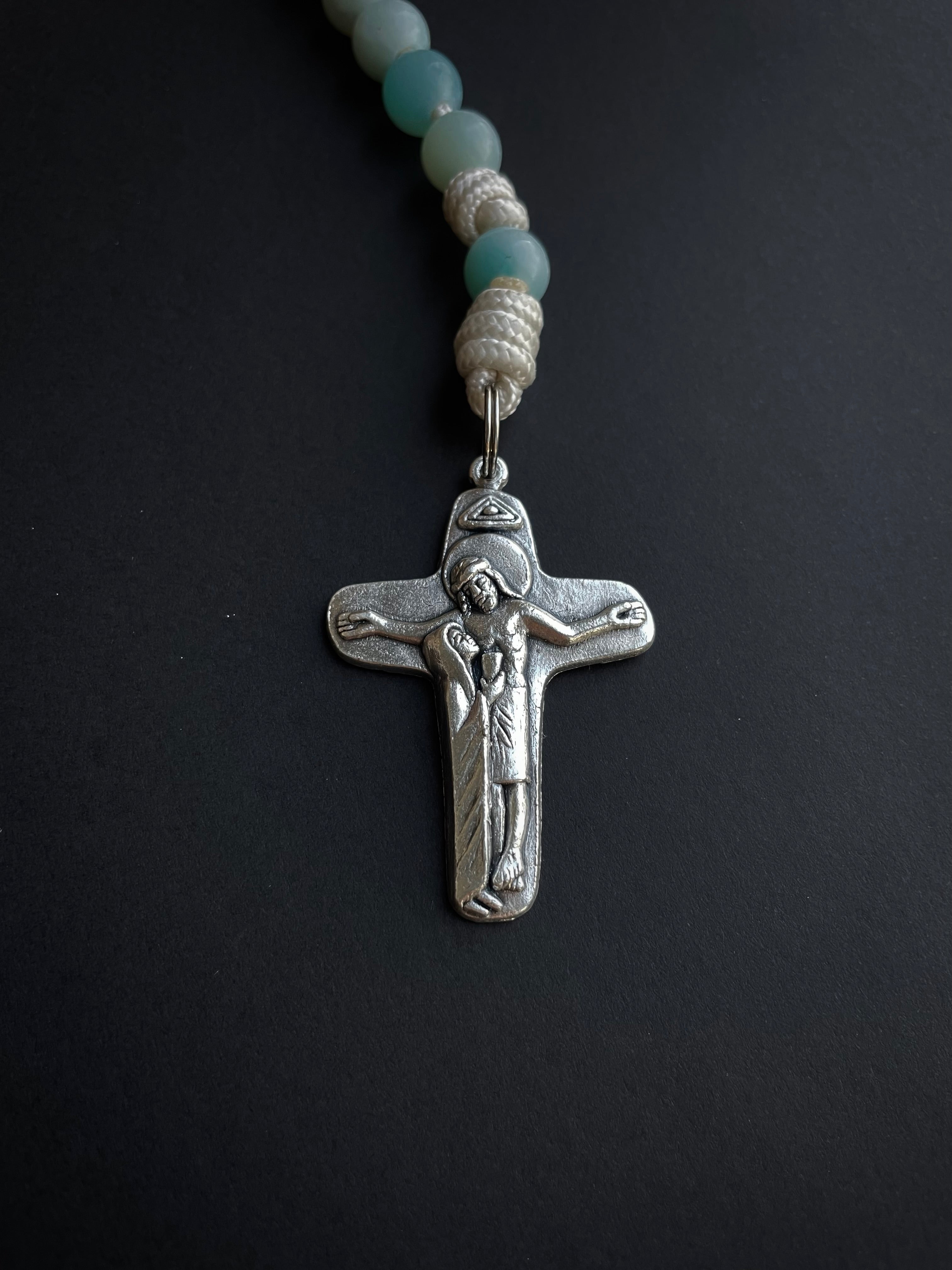 Blue Amazonite Decade Keychain Rosary