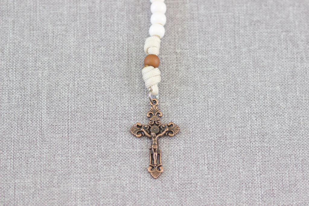 Footprints in the Sand Decade Keychain Rosary