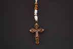 St. Kateri Rosary | Cream and Brown Paracord Rosary | Handmade, Durable Catholic Devotional