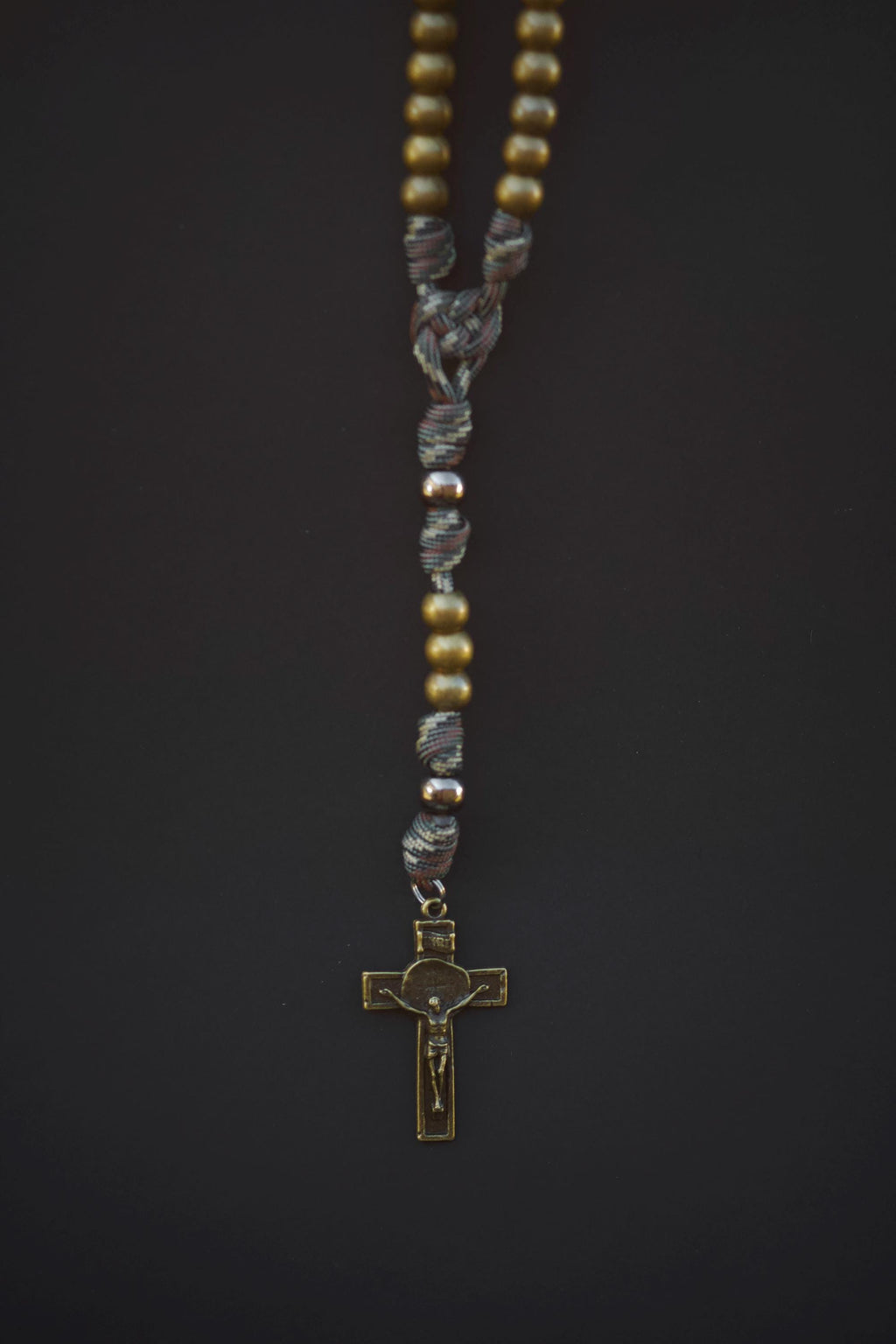 St. George Rosary | Bronze and Silver Camo Paracord Rosary | Handmade, Durable Catholic Devotional