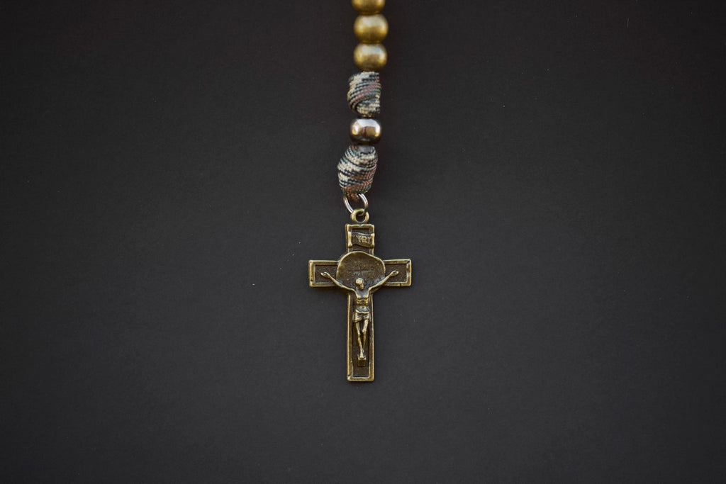 St. George Rosary | Bronze and Silver Camo Paracord Rosary | Handmade, Durable Catholic Devotional
