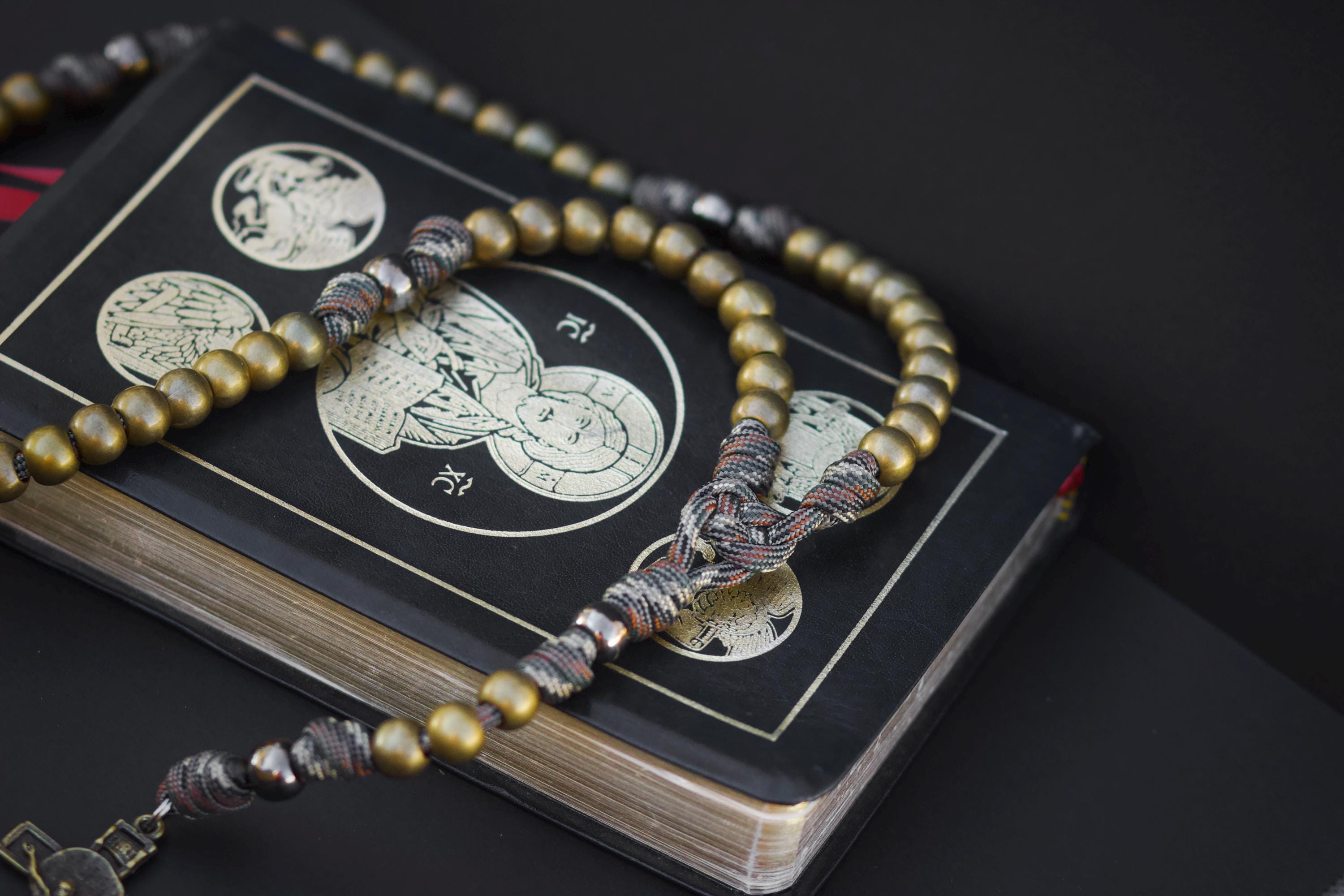 St. George Rosary | Bronze and Silver Camo Paracord Rosary | Handmade, Durable Catholic Devotional